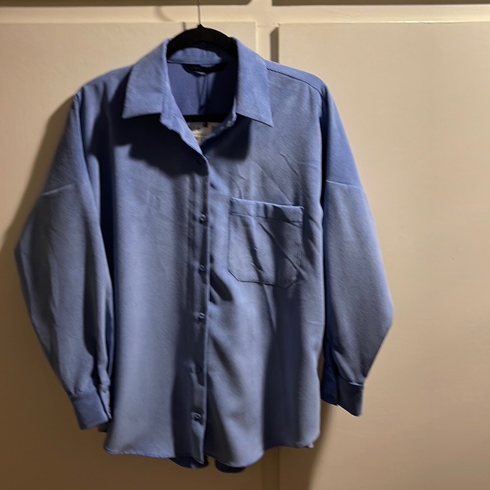 NWT Zara corduroy  long sleeve blouse